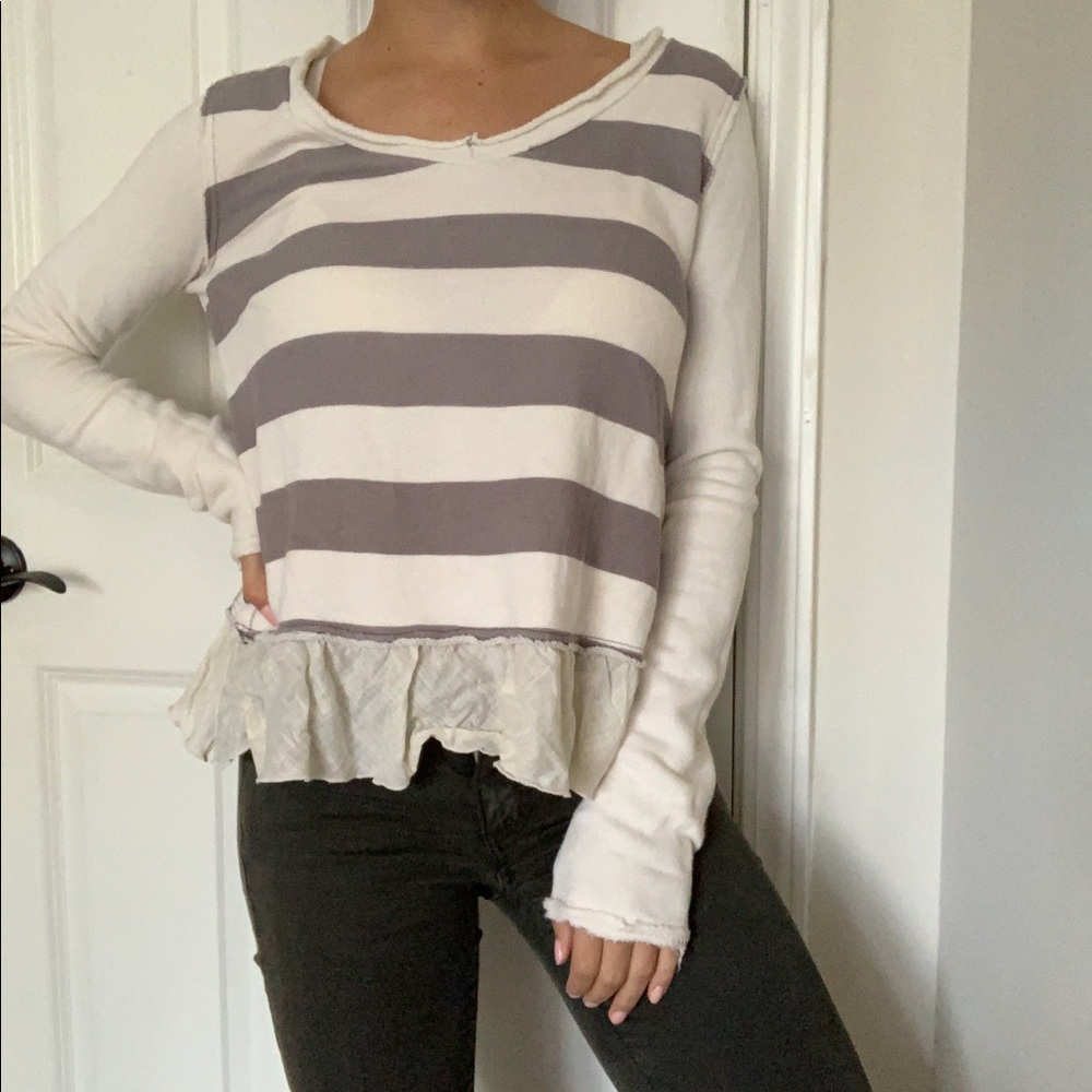 Free People Ruffle Sweatshirt